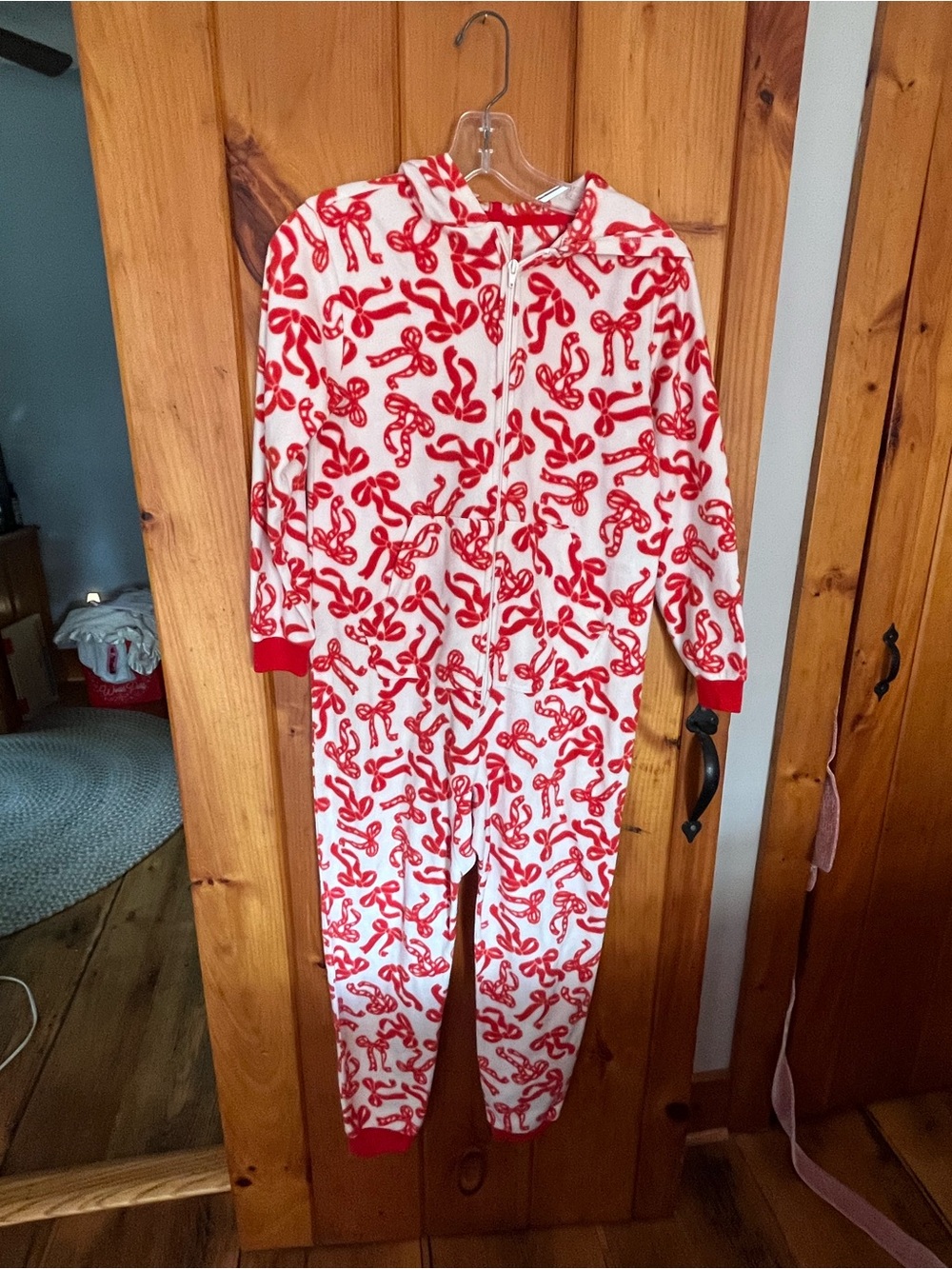 Kids Red bow Print One-Piece Pajama